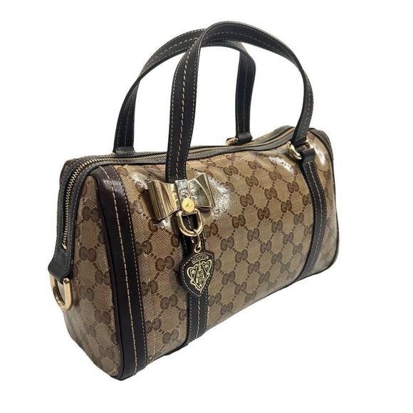 Gucci Brown monogram Crystal Duchessa Boston Bag sr#181487-new photos - Picture 14 of 15